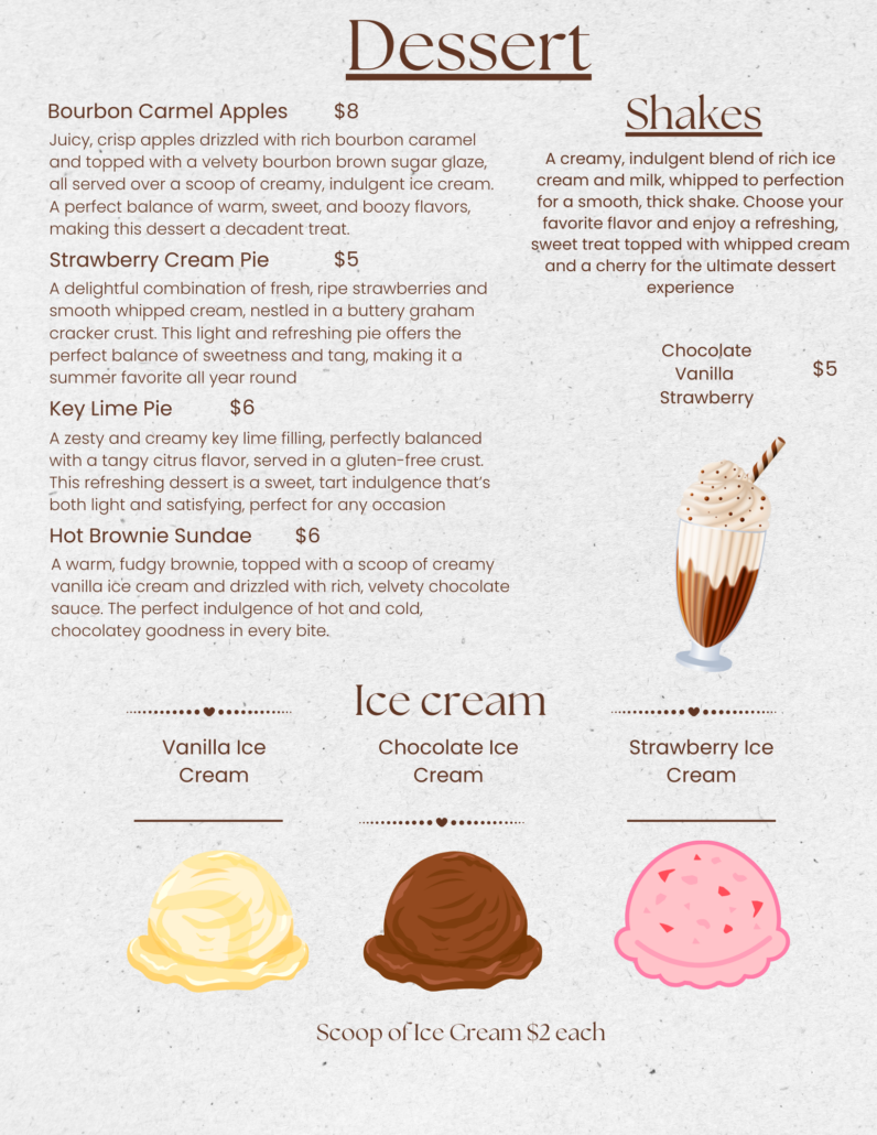 Beige And Brown Elegant Minimalist Clean Dessert Menu (1)